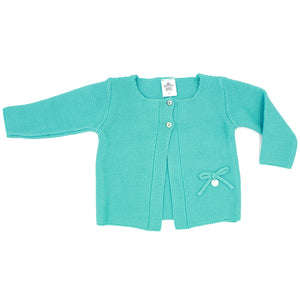 Minhon Made in Portugal Knitted Turquoise Baby Jacket