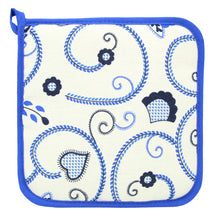 Load image into Gallery viewer, 100% Cotton Oven Mitt and Pot Holder Set Made in Portugal - Various Colors
