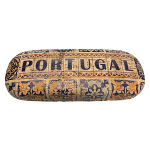 Portugal Tile Azulejo Themed Cork Eyeglass Case with Cleaning Cloth