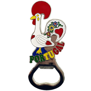 Traditional Portuguese Aluminum Galo de Barcelos Rooster Figurine Bottle Opener, Various Colors