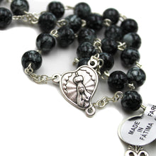Load image into Gallery viewer, Our Lady of Fatima Glass Grey Beads Rosary
