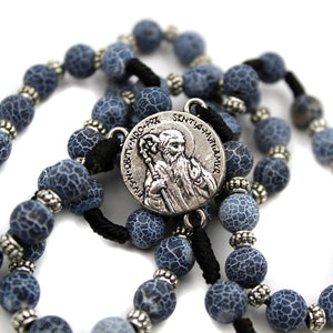 Saint Benedict Frost Blue Cracked Beads Rosary
