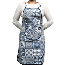 Load image into Gallery viewer, 100% Cotton Blue and White Tile Azulejo Apron
