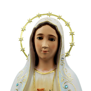 32" Hand-Painted Immaculate Sacred Heart of Mary Religious Statue