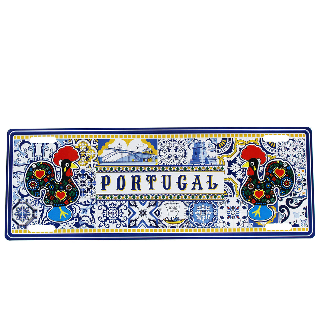 Portugal Blue Azulejos License Plate