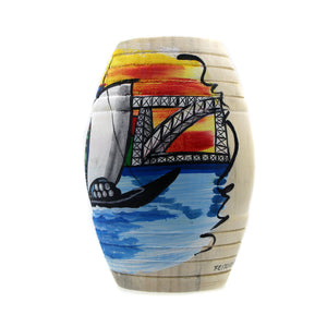 Hand-Painted Porto Rabelo Boat Wooden Barricas Set