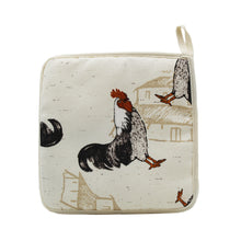Load image into Gallery viewer, 100% Cotton Farmhouse Rooster Oven Mitt and Pot Holder Set
