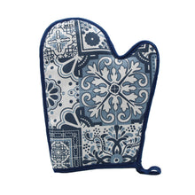 Load image into Gallery viewer, 100% Cotton Portugal Blue Tile Azulejo Oven Mitt and Pot Holder Set
