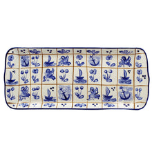Load image into Gallery viewer, Hand-Painted Portuguese Ceramic Blue Mosaic Serving Platter, Tart Tray
