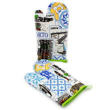 Load image into Gallery viewer, 100% Cotton Porto City Themed Oven Mitts Set of 2 - Various Colors
