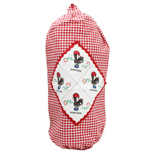 100% Cotton Traditional Portuguese Rooster Plastic Bag Holder for Reusable Bags