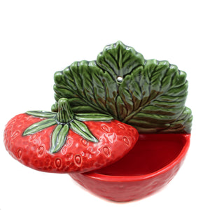 Faiobidos Hand-Painted Ceramic Strawberry Salt Holder