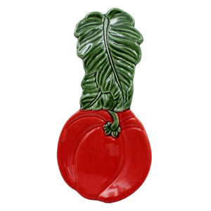 Faiobidos Hand-Painted Ceramic Tomato Spoon Rest Utensil Holder