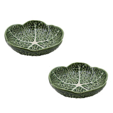 Load image into Gallery viewer, Faiobidos Hand-Painted Ceramic Cabbage Small Bowls , Set of 2
