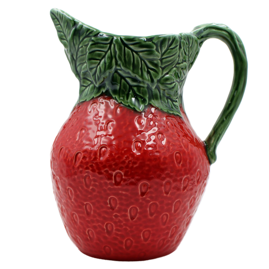 Faiobidos Hand-Painted Ceramic Strawberry Pitcher