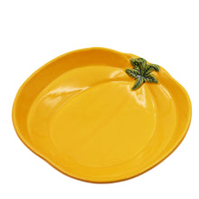 Load image into Gallery viewer, Faiobidos Hand-Painted Ceramic Pumpkin Serving Platter
