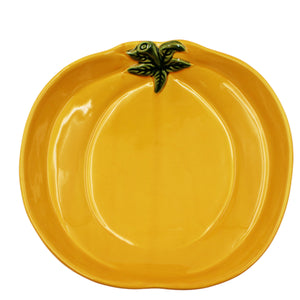 Faiobidos Hand-Painted Ceramic Pumpkin Serving Platter
