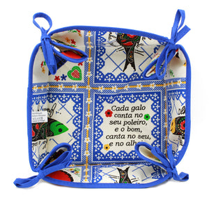 100% Cotton Bread Basket With Traditional Portuguese Sayings - Various Colors