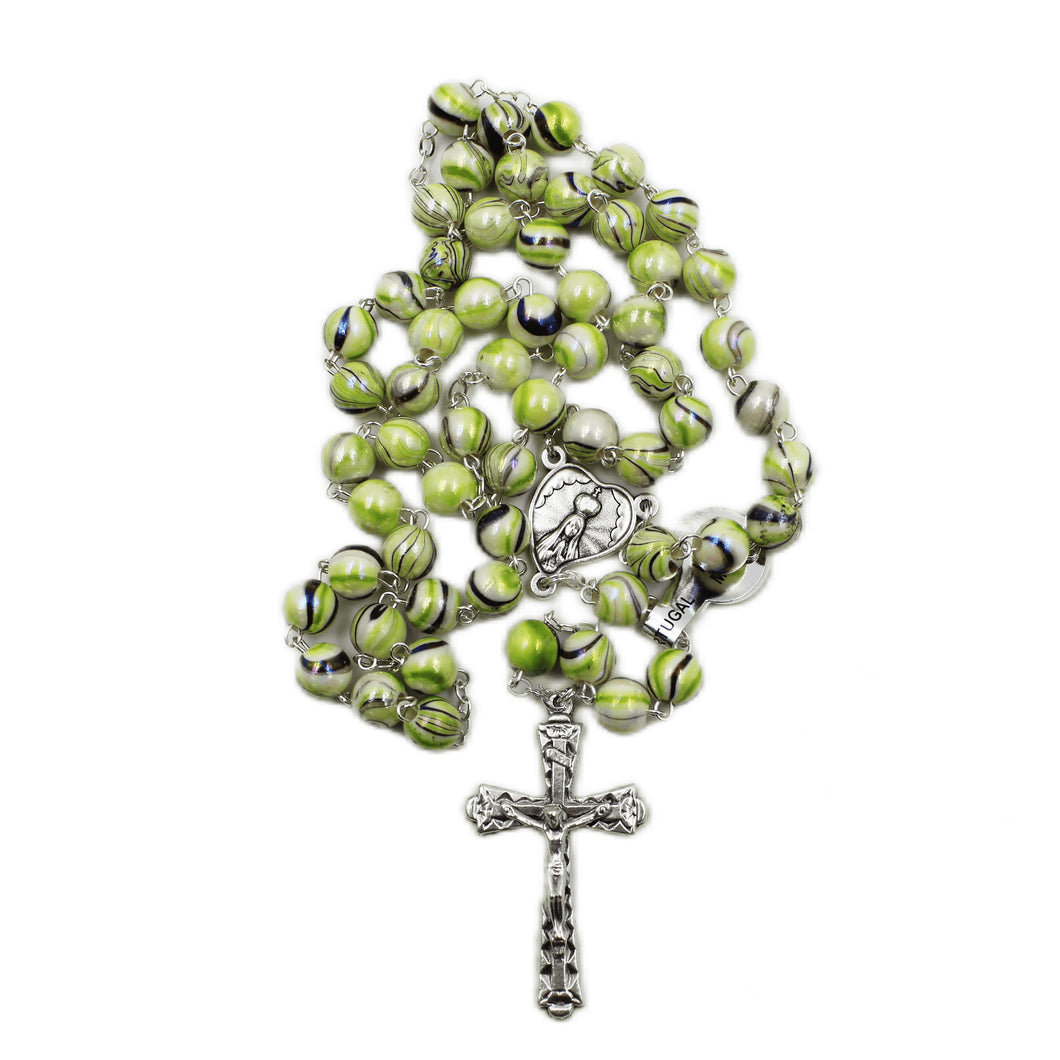 Our Lady of Fatima Light Green Beads Rosary Made in Portugal