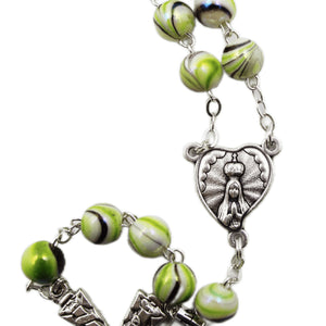 Our Lady of Fatima Light Green Beads Rosary Made in Portugal