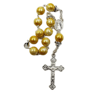 Our Lady of Fatima Mini Amber Rosary Made in Portugal