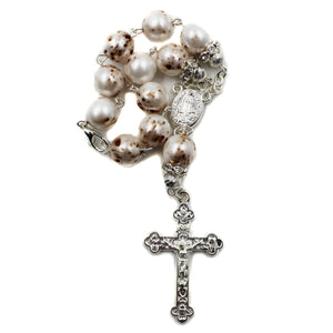 Our Lady of Fatima Mini White and Mocha Rosary