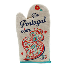 Load image into Gallery viewer, 100% Cotton From Portugal With Love Blue Oven Mitt and Pot Holder
