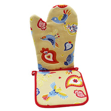 Load image into Gallery viewer, 100% Cotton Amor Perfeito Oven Mitt and Pot Holder
