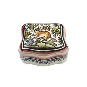Coimbra Ceramics Hand-painted Decorative Box with Lid XVII Cent Recreation #232-1