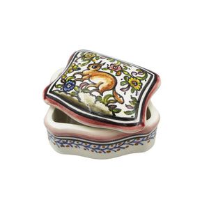 Coimbra Ceramics Hand-painted Decorative Box with Lid XVII Cent Recreation #232-1