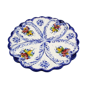 Hand-Painted Traditional Portuguese Ceramic Floral Decorative Wall Hanging Plate