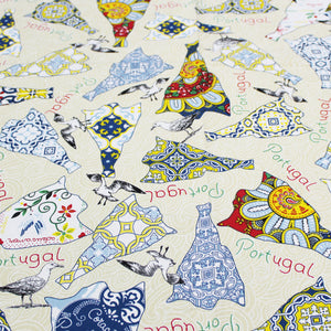 100% Cotton Yellow Codfish Made in Portugal Tablecloth