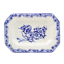Load image into Gallery viewer, Hand-Painted Traditional Portuguese Ceramic Blue White Floral Decorative Platter
