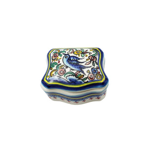 Coimbra Ceramics Hand-painted Decorative Box with Lid XVII Cent Recreation #232-1700-1