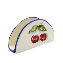 Load image into Gallery viewer, Hand-Painted Portuguese Ceramic Fruits Napkin Holder
