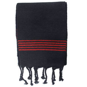 Portuguese Folklore Traditional Medium Black Red Bullfighter Sash with Fringe