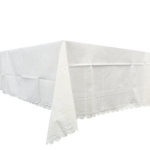 50% Cotton and Polyester White Bela Floral Made in Portugal Tablecloth