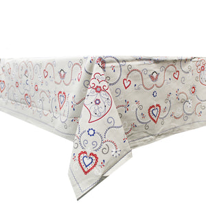 100% Cotton Viana Heart Regional Made in Portugal Tablecloth