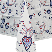 Load image into Gallery viewer, 100% Cotton Blue and Red Viana Style Made in Portugal Tablecloth
