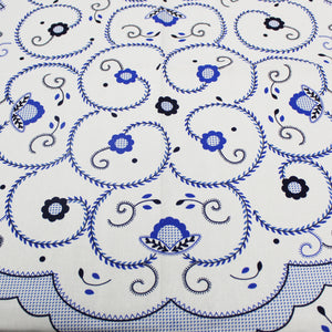 100% Cotton Blue Viana Style Made in Portugal Tablecloth