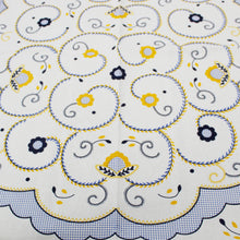 Load image into Gallery viewer, 100% Cotton Yellow/Blue Viana Style Made in Portugal Tablecloth
