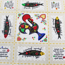 Load image into Gallery viewer, 100% Cotton Sardines &amp; Roosters Made in Portugal Tablecloth
