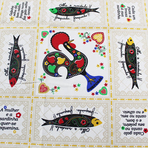 100% Cotton Sardines & Roosters Made in Portugal Tablecloth