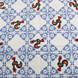 50% Cotton and Polyester Good Luck Rooster Portuguese Sardine Made in Portugal Tablecloth