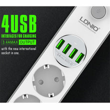 Load image into Gallery viewer, LDNIO 220 Volt European Cord Smart USB Power Strip Surge Protector
