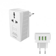 Load image into Gallery viewer, LDNIO 3 USB Ports + Power Socket Wall Charger with EU/UK Plug, Dual Voltage
