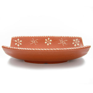 Traditional Portuguese Pottery Hand-painted Vintage Clay Terracotta Melon Serving Tray