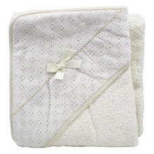 Load image into Gallery viewer, Baby Maior 100% Cotton Made in Portugal Lace with a Bow Baby Bath Towel, Various Colors
