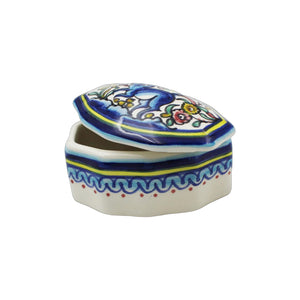 Coimbra Ceramics Hand-painted Decorative Box with Lid XVII Cent Recreation #130-1700