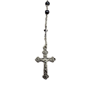 Our Lady of Fatima Grey Pearl Rosary with Cross